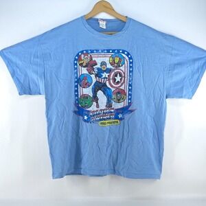 Marvel Captain America & Friends Graphic T Shirt Mens XXL Comics Geek Retro Nerd